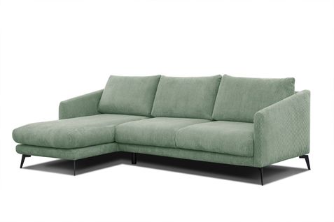 Canapé D'angle Gauche 4 Places Vilt, Tissu Sauge