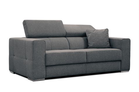 Canapé 3 Places Quartz, Tissu Gris Foncé