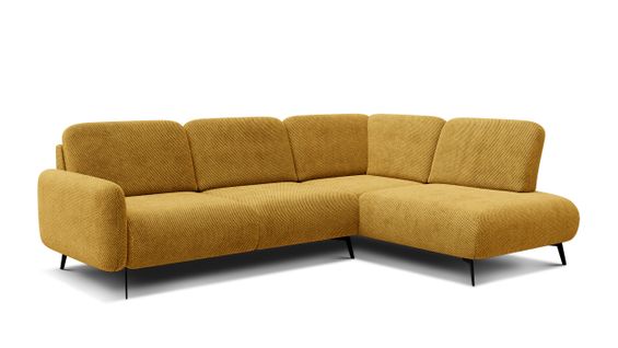 Canapé D'angle 5 Places Droit Febe, Jaune Foncé