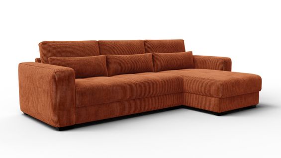 Canapé D’angle 4 Places Droit Oli, Orange