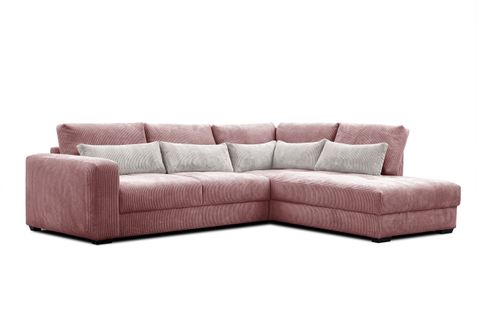 Canapé D’angle 5 Places Droit Oli, Vieux Rose
