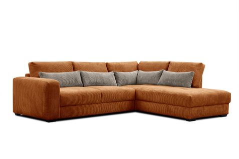 Canapé D’angle 5 Places Droit Oli, Orange