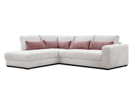 Canapé D’angle 5 Places Gauche Oli, Blanc Perle