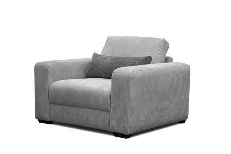 Fauteuil En Velours Côtelé Oli, Gris Clair