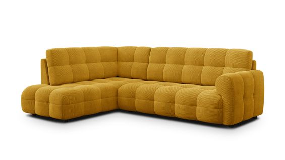 Canapé D'angle Gauche 5 Places Mellow, Tissu Jaune