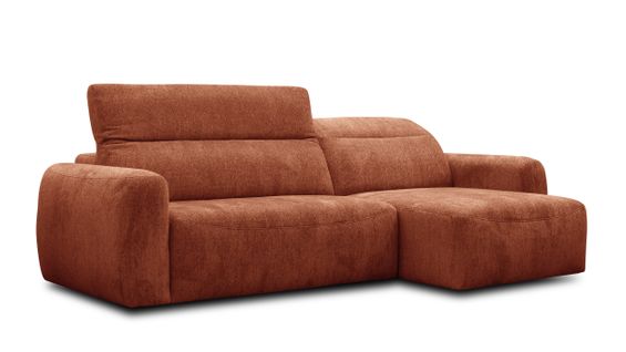 Canapé D'angle 4 Places Nero, Tissu Orange