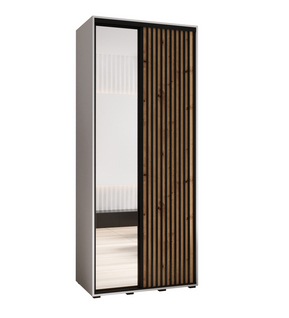 Armoire Sapporo 2 à Portes Coulissantes 205,2/110/45 2 Portes (blanc/artisan)