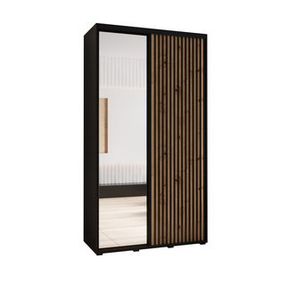 Armoire Sapporo 2 à Portes Coulissantes 205,2/140/60 2 Portes (noir/artisan)