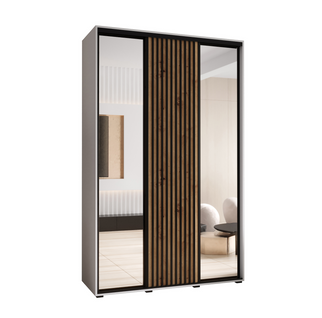 Armoire Sapporo 2 à Portes Coulissantes 205,2/150/60 3 Portes (blanc/artisan)