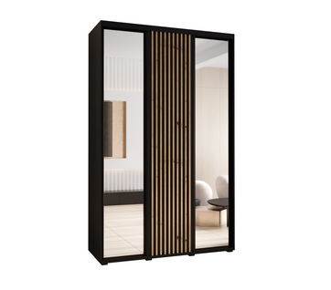 Armoire Sapporo 2 à Portes Coulissantes 205,2/150/60 3 Portes (noir/noir)