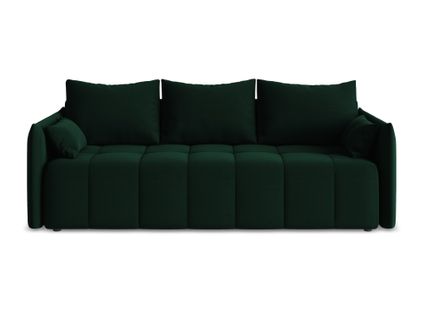Canapé 3 Places Convertible Moku En Velours Bouteille Verte