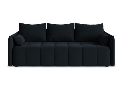 Canapé 3 Places Convertible Moku En Velours Bleu Royal