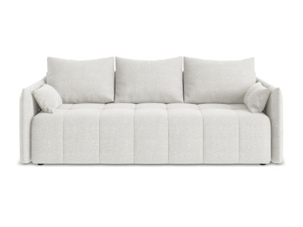 Canapé 3 Places Convertible Moku En Tissu Bouclette Blanc