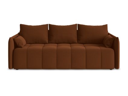 Canapé 3 Places Convertible Moku En Velours Terre Cuite