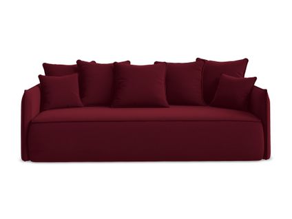 Canapé 3 Places Convertible Hula En Velours Bourgogne