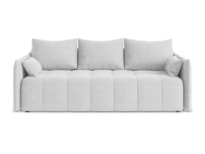 Canapé 3 Places Convertible Moku En Tissu Bouclette Argent