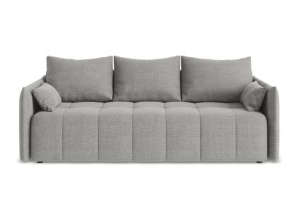 Canapé 3 Places Convertible Moku En Tissu Bouclette Gris Clair