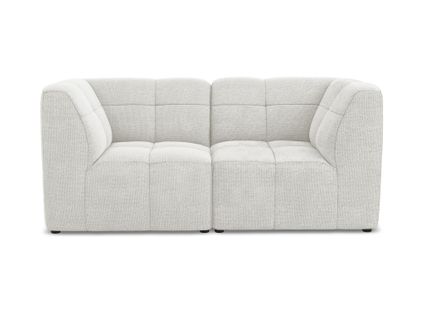 Canapé Modulable 2 Places Aloha En Tissu Bouclette Blanc