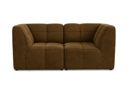 Canapé Modulable 2 Places Aloha En Velours Moutarde