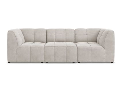 Canapé Modulable 3 Places Aloha En Velours Beige Clair