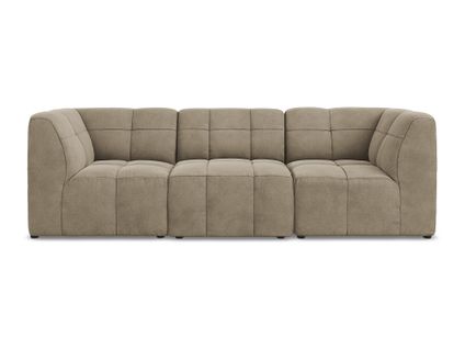 Canapé Modulable 3 Places Aloha En Velours Beige