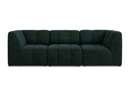 Canapé Modulable 3 Places Aloha En Velours Gris Vert