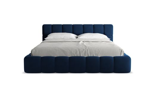 Lit Coffre Nalu 180x200 Cm En Velours Bleu Royal