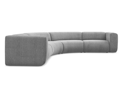 Canapé D'angle Modulable Ekahi En Tissu Chenille Gris Clair