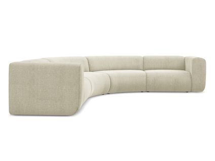 Canapé D'angle Modulable Ekahi En Tissu Chenille Beige