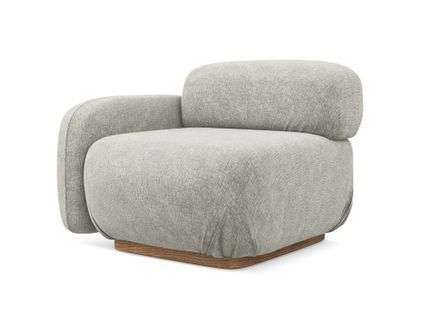 Module Avec Accoudoirs Gauche Ailani En Tissu Chenille Argent