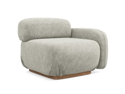Module Avec Accoudoirs Droit Ailani En Tissu Chenille Argent