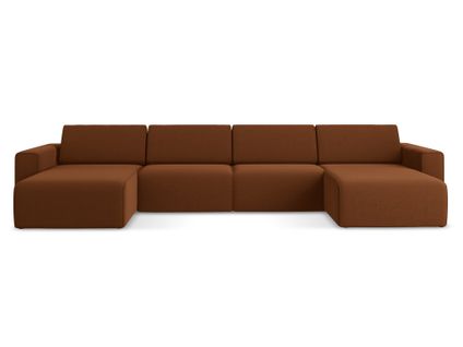 Canapé Modulable Panoramique Kalea En Samt Terre Cuite