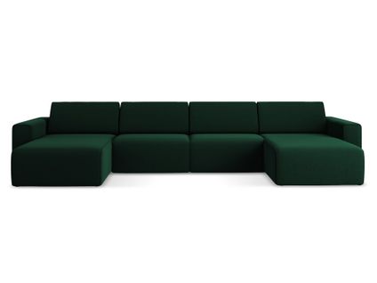 Canapé Modulable Panoramique Kalea En Samt Bouteille Verte