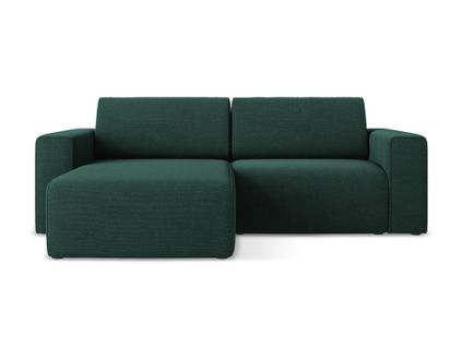 Canapé Modulable D’angle S Gauche Kalea En Tissu Texturé Bouteille Verte