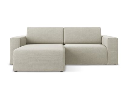 Canapé Modulable D’angle S Gauche Kalea En Tissu Texturé Beige Clair