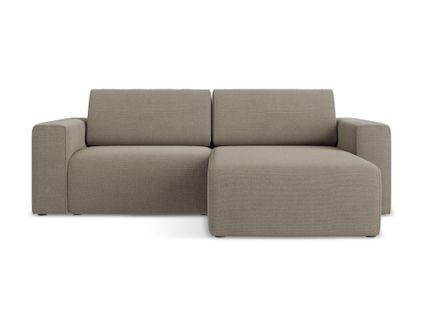 Canapé Modulable D’angle S Droit Kalea En Tissu Texturé Beige Foncé