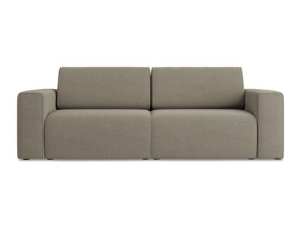 Canapé Modulable 3 Places Kalea En Tissu Texturé Beige Foncé