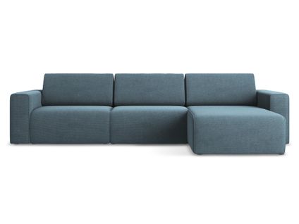 Canapé Modulable D’angle M Droit Kalea En Tissu Texturé Bleu Clair