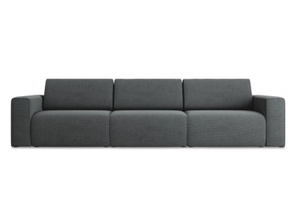 Canapé Modulable 4 Places Kalea En Tissu Texturé Gris