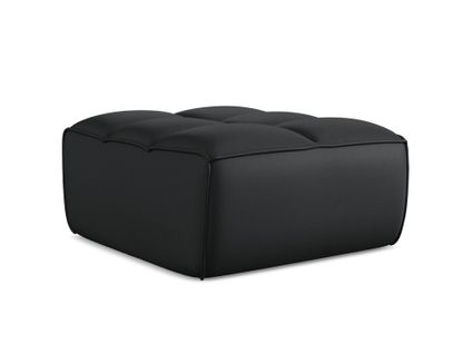 Pouf Kalai En Cuir Artificiel Noir