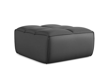 Pouf Kalai En Cuir Artificiel Gris