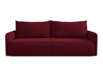 Canapé 3 Places Convertible Nanea En Velours Bourgogne