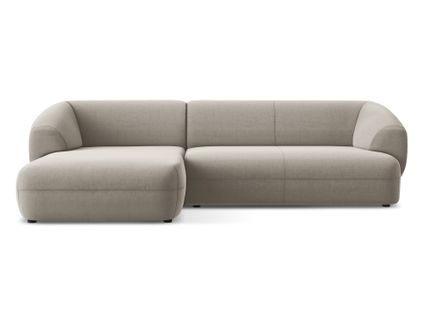 Canapé D'angle 3 Places Modulaire Gauche Moana En Velours Taupe