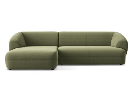 Canapé D'angle 3 Places Modulaire Gauche Moana En Velours Olive