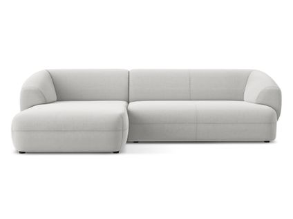 Canapé D'angle 3 Places Modulaire Gauche Moana En Velours Argent