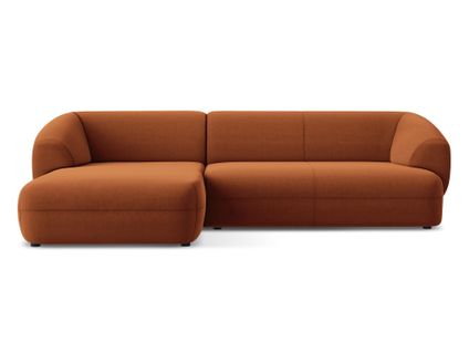 Canapé D'angle 3 Places Modulaire Gauche Moana En Velours Terre Cuite