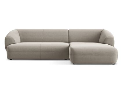 Canapé D'angle 3 Places Modulaire Droit Moana En Velours Taupe