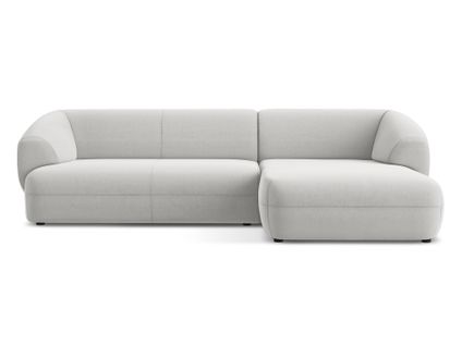 Canapé D'angle 3 Places Modulaire Droit Moana En Velours Argent