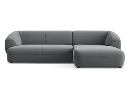 Canapé D'angle 3 Places Modulaire Droit Moana En Velours Acier