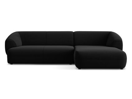 Canapé D'angle 3 Places Modulaire Droit Moana En Velours Noir